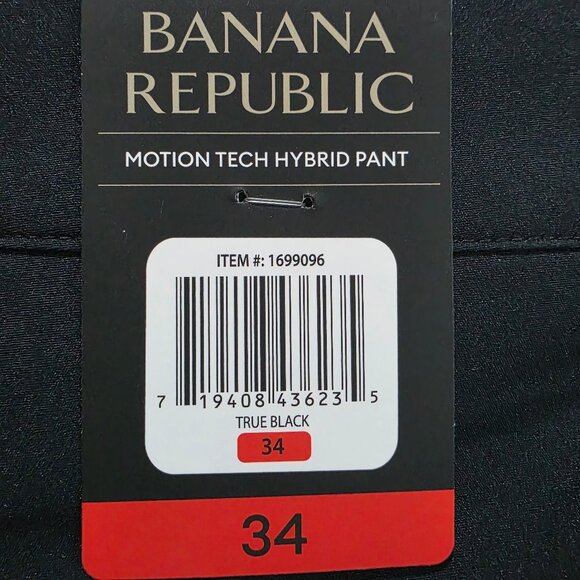 Banana Republic Motion Tech Hybrid Pants Mens Sz 30x39 & 34x42 Black Performance - Picture 10 of 16